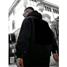 Erkek Siyah Oversize  New York Baskılı Sweatshirt