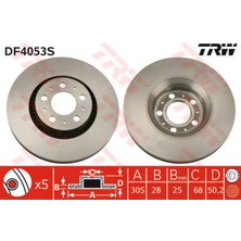 Ön Fren Aynasi Volvo S60 00-10 S80 98-06 V70 97-07 Xc70 00-07 305X25X5Dlx Büyük Tip 12