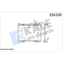 Radyatör Fiesta 1.2 1.4 1.6Ti 08 Bmax 1.4 12 Benzinli 350X538X16 Al-Pl-Brz 12