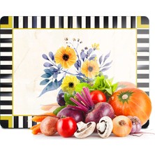 Decovetro Cam Kesme Tahtası ve Sunumluk ve Sunum Tabağı Mackenzie Vintage Flowers 30X40 cm