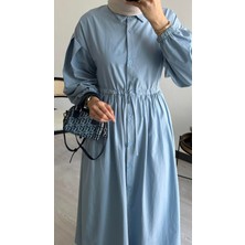 Fısıltı Butik Bel Bağcıklı Keten Elbise