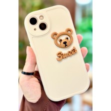 iPhone 13 Ayıcık Desenli Sevimli 3 Boyutlu Tatlı Şirin Kamera Korumalı Silikon Shape Kılıf