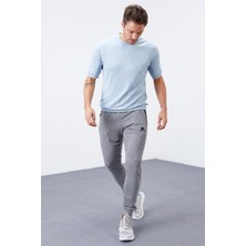 Tommy Life Tommy Life  Gri Melanj Erkek Fermuar Cepli Standart Kalıp Jogger Eşofman ALT-84651