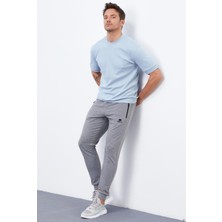 Tommy Life Tommy Life  Gri Melanj Erkek Fermuar Cepli Standart Kalıp Jogger Eşofman ALT-84651