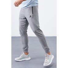Tommy Life Tommy Life  Gri Melanj Erkek Fermuar Cepli Standart Kalıp Jogger Eşofman ALT-84651