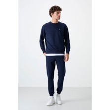 Tommy Life Tommy Life  İndigo Erkek Casual O Yaka Oversize Lastik Paça Eşofman Takımı - 85120