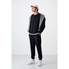 Tommy Life Tommy Life  Lacivert Erkek Casual O Yaka Oversize Lastik Paça Eşofman Takımı - 85120