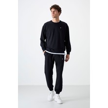 Tommy Life Tommy Life  Lacivert Erkek Casual O Yaka Oversize Lastik Paça Eşofman Takımı - 85120