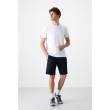 Tommy Life Tommy Life  Lacivert Erkek Gizli Fermuar Arka Cepli Bağcıklı Standart Kalıp Şort-81136