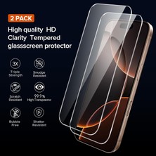 Etiget iPhone16 Pro Max Şeffaf Silikon Kılıf, 2 Adet Cam Ekran Koruyucu Seti