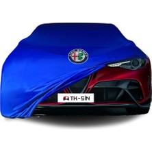 ULTRASHOP Ultra Shop Alfa Romeo Giulia (2022-) Araba Brandası Mavi Kumaş Penye Toz Geçirmez Garaj Brandası Oto Branda