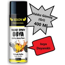 2 Adet Gümüş (Gri) Isıya Dayanıklı Yaldız Sprey Boya 400 Ml.