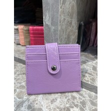 Zeyzey Butik Lola Kartlık Detay Mini Lila Cüzdan