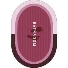 SİHİRLİ AYAKLAR Bordo Su Geçirmez Kaydırmaz Banyo Paspası Banyo Halısı Su Emici Kaymaz Paspas 50X70