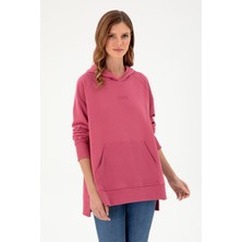U.S. Polo Assn. Kadın Pembe Kapüşonlu Sweatshirt 50296944-VR167