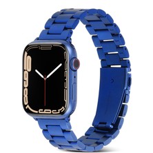 AktarMobile Apple Watch 10 / 11 46 mm Uyumlu Metal Kordon Paslanmaz Çelik Baklalı Model Kayış