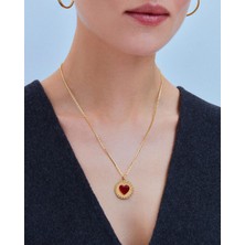 Jes Wellis Selflove Symphony Taş Detaylı Kırmızı 925 Ayar Gümüş Kolye