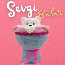 Toyaş Sevgi Buketi Peluş Ayıcıklı Peluş Çiçek Buketi 40 cm Sevimli Hediyelik Peluş