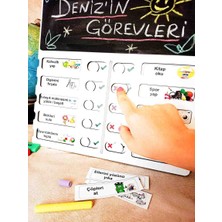 Çocuk Görev Tablosu Ahşap Eğitici Oyuncak - Montessori Günlük Rutin Çizelgesi