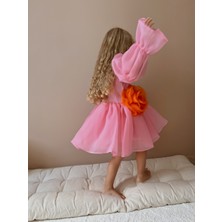 Linola Baby Kids Rose Şifon Kız Çocuk Parti Elbisesi
