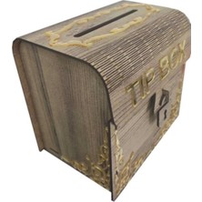 Kumi Ahşap Aynalı Pleksili Tip Box Kumbara ve Bahşiş Kutusu Tipbox
