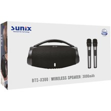 Sunix 40W 3000 Mah Çift Mikrofonlu Taşınabilir Bluetooth Hoparlör BTS-X300