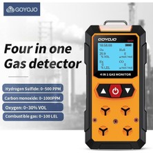 Goyojo 4'ü 1 Arada Gaz Kaçağı Dedektörü - H2S, Ex, O2, Co Algılama, Şarj Edilebilir