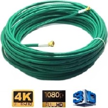 Vwin 40 Metre 64 Tel Rg6/u4 Gold Uçlu Anten Kablosu 3D 4K Fullhd 1080 Tak Kullan - Yeşil