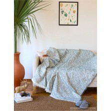 Embays Collection < 160 x 210 cm  > Zebra Desenli Pamuklu Koltuk Örtüsü, Koltuk Şalı, Çok Amaçlı Pike