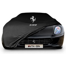 ULTRASHOP Ultra Shop Ferrari 599 Uyumlu Araba Brandası Siyah Kumaş Penye Toz Geçirmez Garaj Brandası Oto Branda