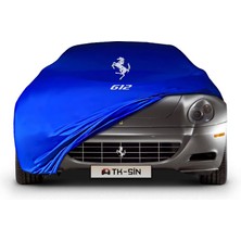 ULTRASHOP Ultra Shop Ferrari 612 Uyumlu Araba Brandası Mavi Kumaş Penye Toz Geçirmez Garaj Brandası Oto Branda
