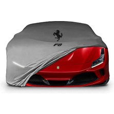ULTRASHOP Ultra Shop Ferrari F8 Uyumlu Araba Brandası Gri Kumaş Penye Toz Geçirmez Garaj Brandası Oto Branda