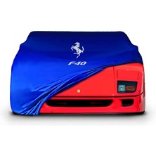 ULTRASHOP Ultra Shop Ferrari F40 Uyumlu Araba Brandası Mavi Kumaş Penye Toz Geçirmez Garaj Brandası Oto Branda