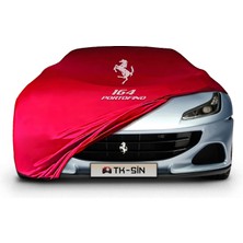 ULTRASHOP Ultra Shop Ferrari Portofino Uyumlu Araba Brandası Kırmızı Kumaş Penye Toz Geçirmez Garaj Brandası Oto Branda