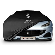 ULTRASHOP Ultra Shop Ferrari Portofino Uyumlu Araba Brandası Siyah Kumaş Penye Toz Geçirmez Garaj Brandası Oto Branda