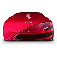 ULTRASHOP Ultra Shop Ferrari 296 (2022-) Uyumlu Araba Brandası Kırmızı Kumaş Penye Toz Geçirmez Garaj Brandası Oto Branda