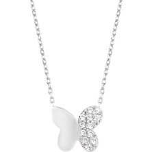 Altın Sepeti Gümüş Minik Kelebek Kolye