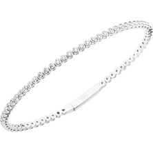 Altın Sepeti Beyaz Altın Klasik Su Yolu Bilezik