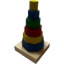 Ahşap Montessori Kavram Oyuncakları Seti 4'lü Kademeli Boncuk Halka Sıralama