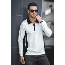 Oksit Shibu Parçalı Yarım Fermuarlı Yakalı Erkek Sweatshirt