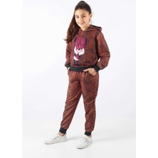 Triliya-Kız Çocuk Kapüşonlu Mickey Dijital Mevsimlik Eşofman Takımı- 4-12 Yaş