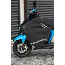 Motobros Rks Azure Motosiklet Diz Örtüsü Scooter Diz Örtüsü Premium (Su Ve Rüzgar Geçirmez)