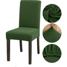 Sandalye Kılıfı Likralı Yıkanabilir Esnek Lastikli Bambu Sandalye Örtüsü 6' Lı Paket