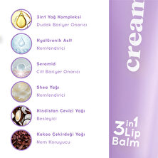 3in1 Lip Balm 405 | Onarıcı Parlatıcı Dudak Bakım | Simli Marshmallow | Hyaluronik Asit Seramid