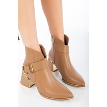 Suins Shoes Suins Lesia Özel Tasarım Galvanizli Topuk Fermuarlı Kadın Bot