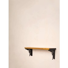 ifyou Küçük Saksafonlu Adam Desenli Dekoratif Raf Ayağı ve Masif Raf I011 I 60 cm I Bal Rengi