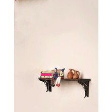 ifyou Küçük Saksafonlu Adam Desenli Dekoratif Raf Ayağı ve Masif Raf I011 I 60 cm I Bal Rengi