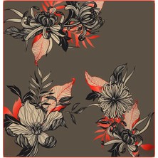 Bursa İpek Haki Çağla Desen Twill Ipek Eşarp