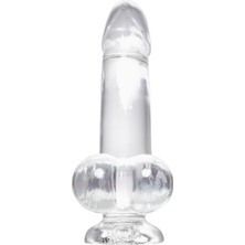 Gerçekçi 15 cm Dildo Cryst Yapay Penis – Esnek, Transparan ve Güçlü Vantuz