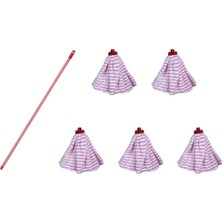 Mediterian Temizlik kovası ve mop seti, 5 havlu, metal sap, dayanıklı ve kullanışlı, karışık renk